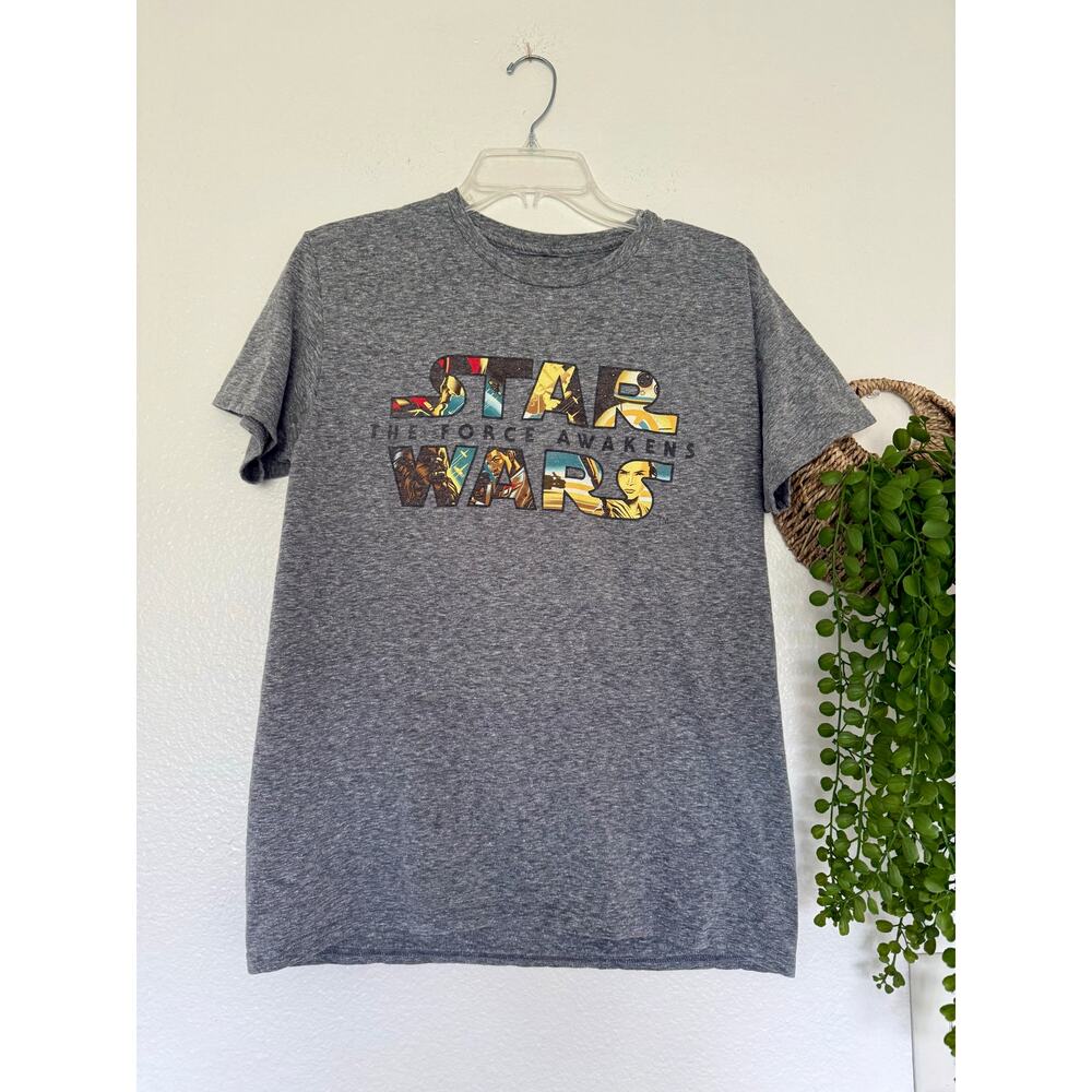 Disney Star Wars the force awakens Gray Men's tshirt Size L